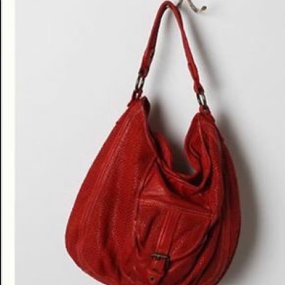 Anthropologie Handbags - Anthropologie Tano red woven leather hobo from